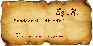 Szadeczki Máté névjegykártya