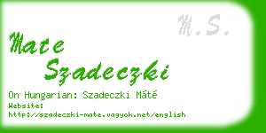 mate szadeczki business card